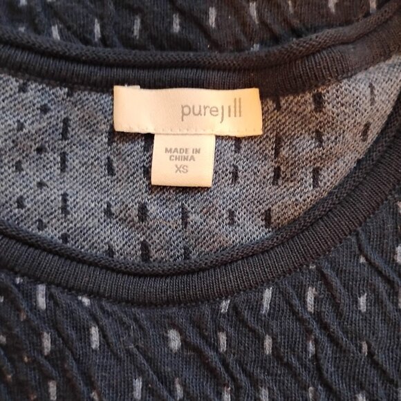 Pure Jill Women's Black Cotton Knit Crinkled Textured Oversized Boxy Sweater XS - Picture 4 of 6